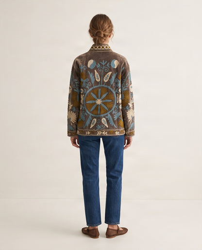 Wendbare bestickte Samtjacke No.5