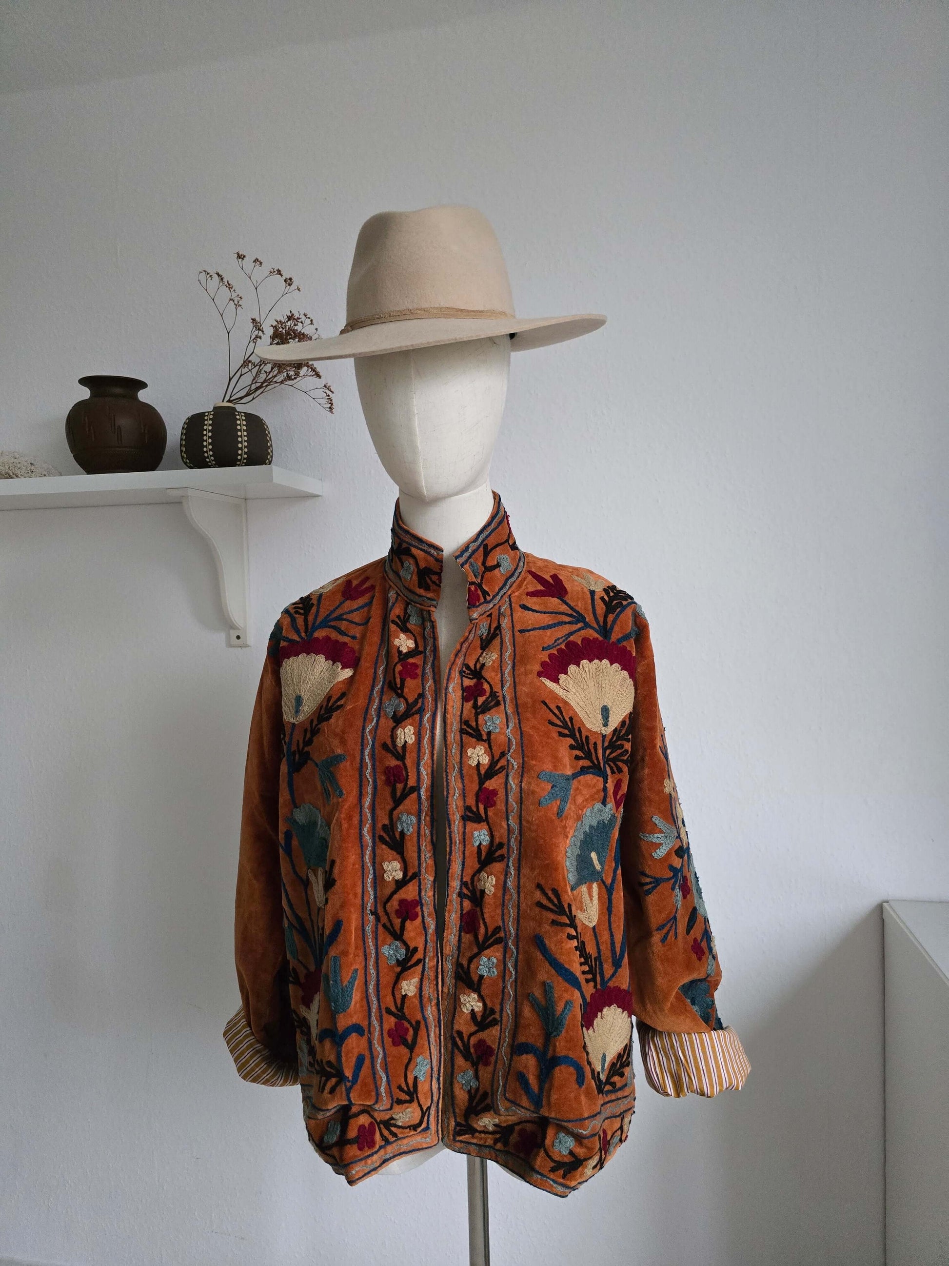 Reversible Velvet Cotton Embroidered Jacket
