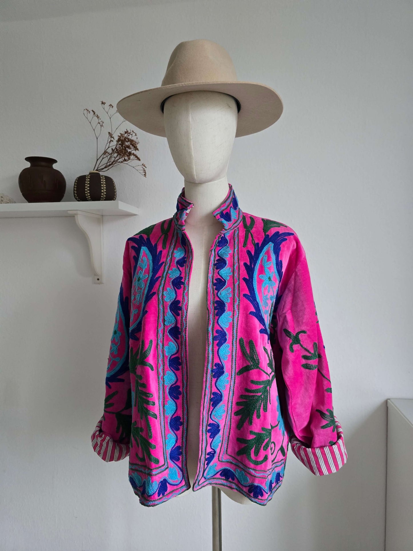 Reversible Velvet Cotton Embroidered Jacket