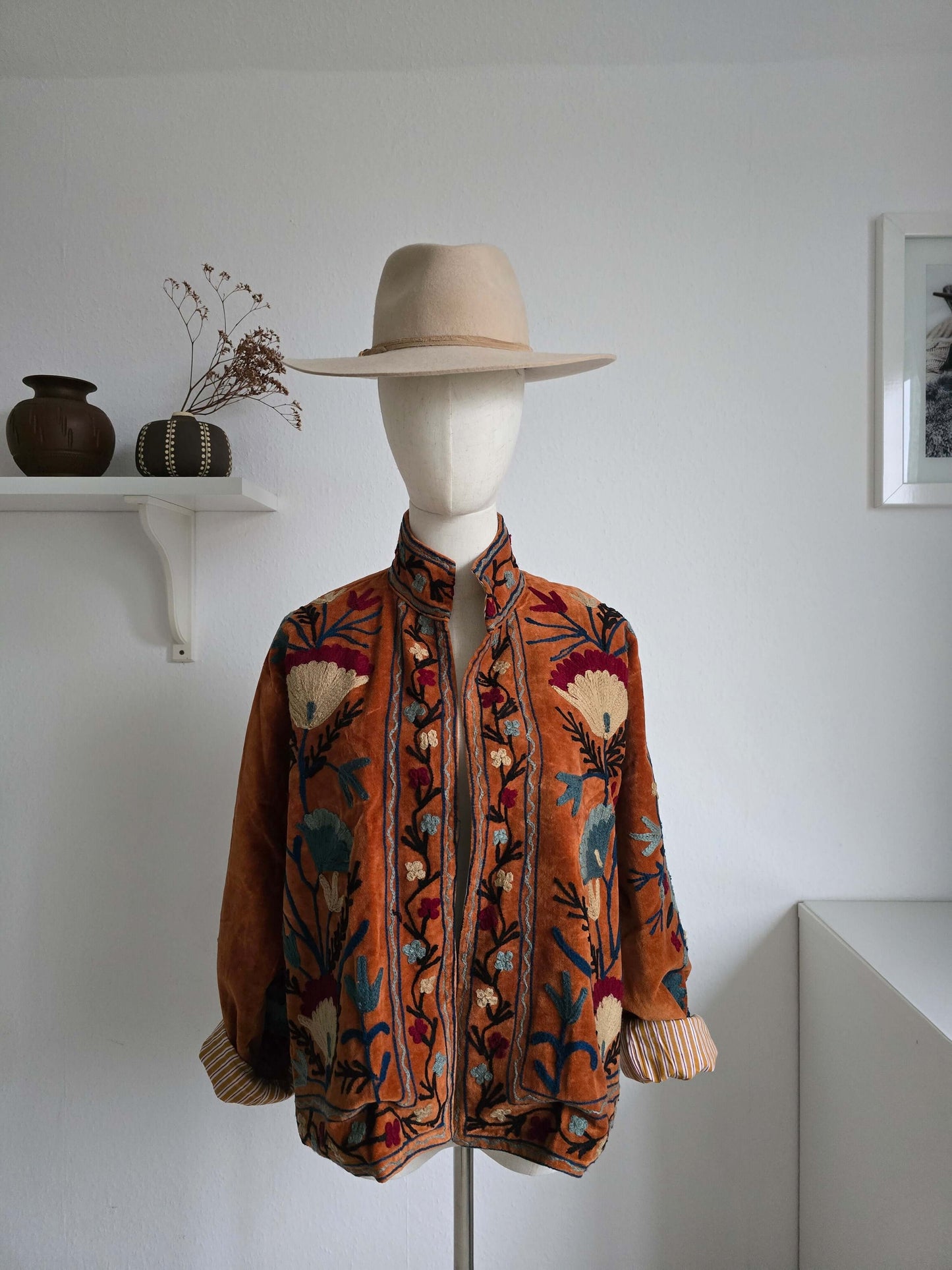 Reversible Velvet Cotton Embroidered Jacket