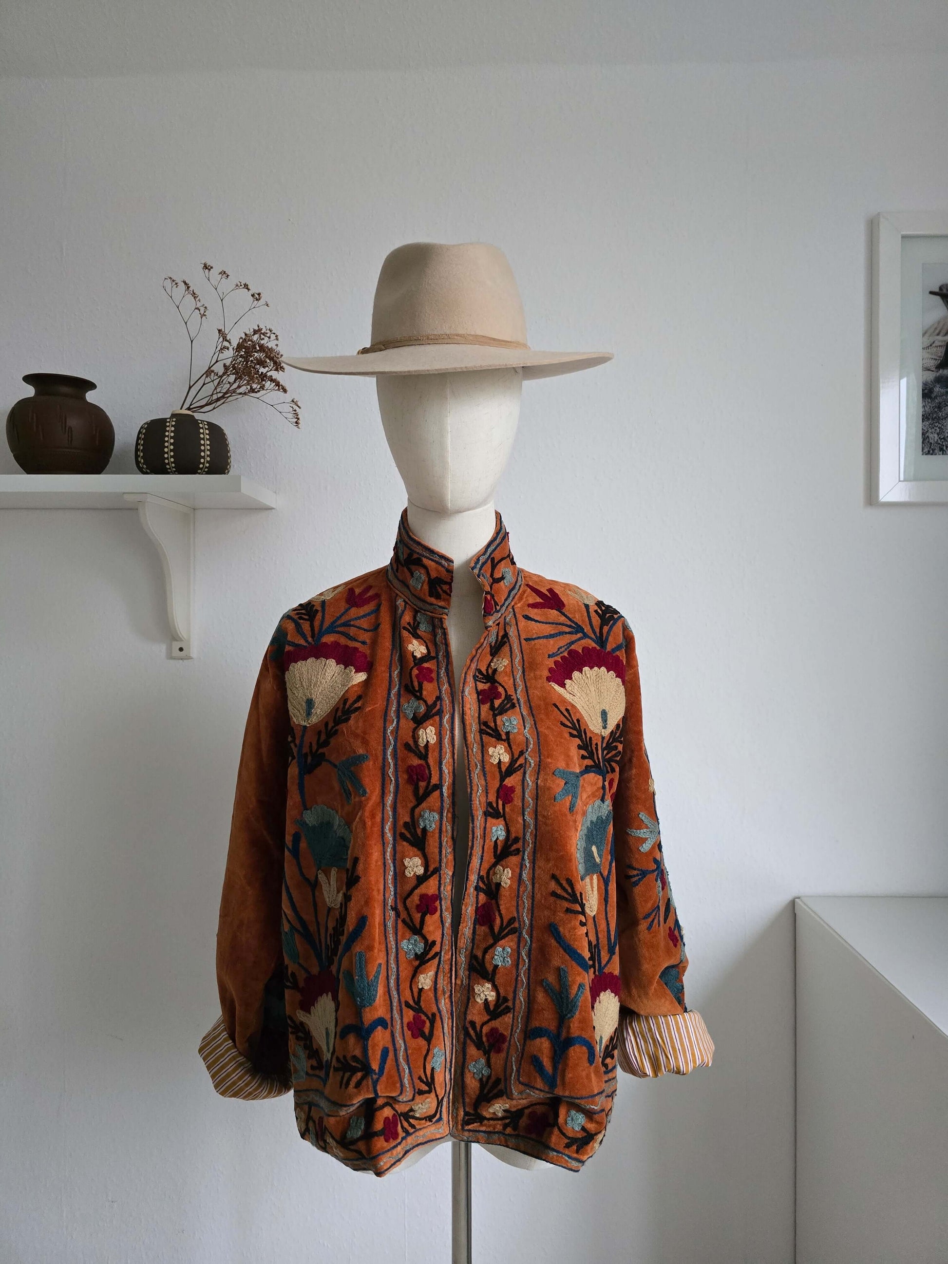 Reversible Velvet Cotton Embroidered Jacket