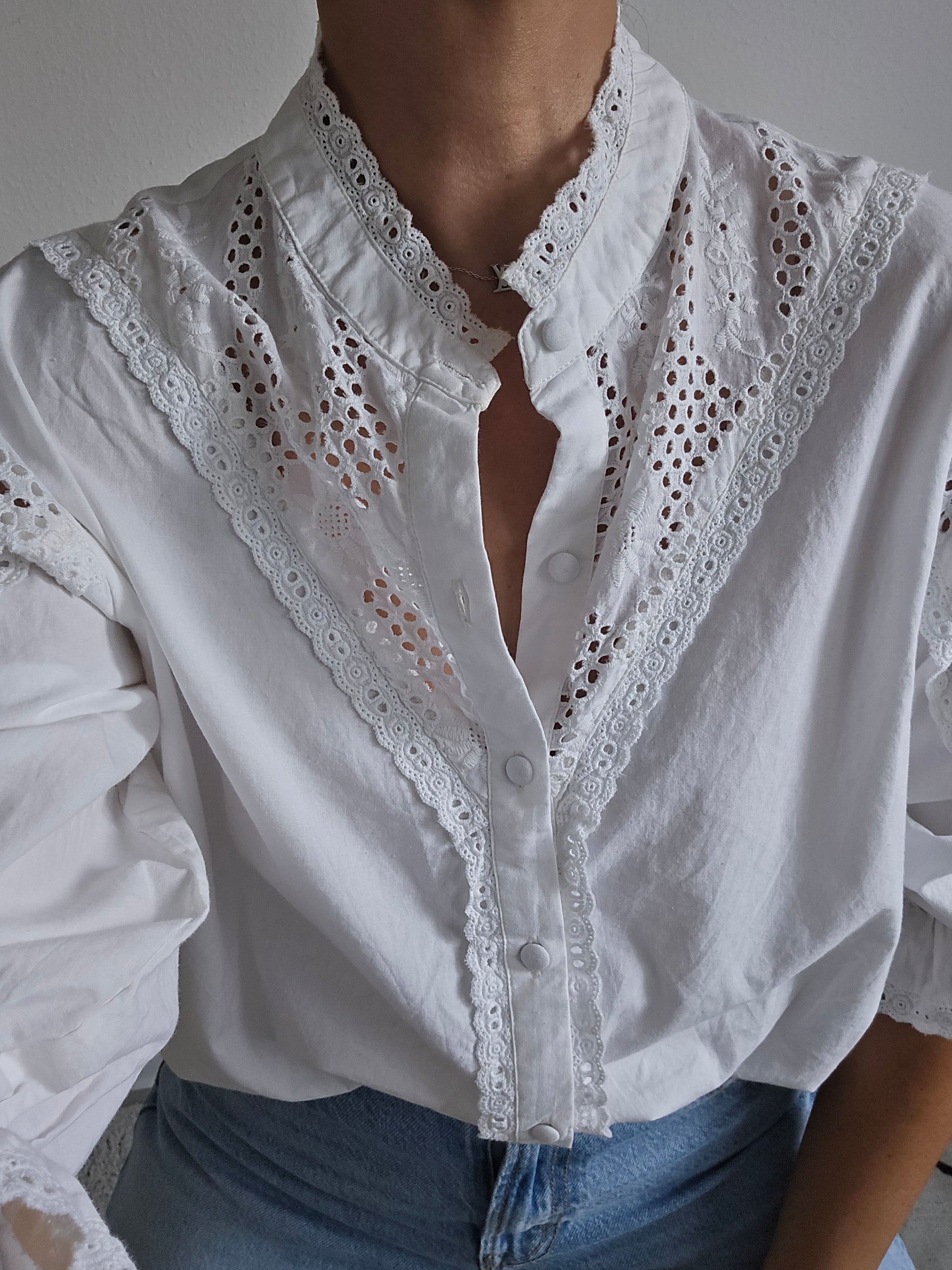 Sezane weiße Baumwollbluse