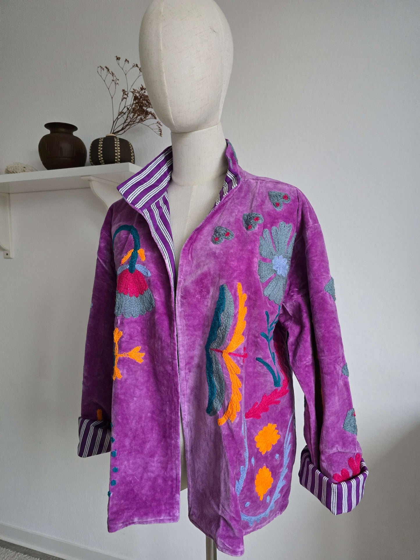 Wendbare Kimonojacke aus Samt