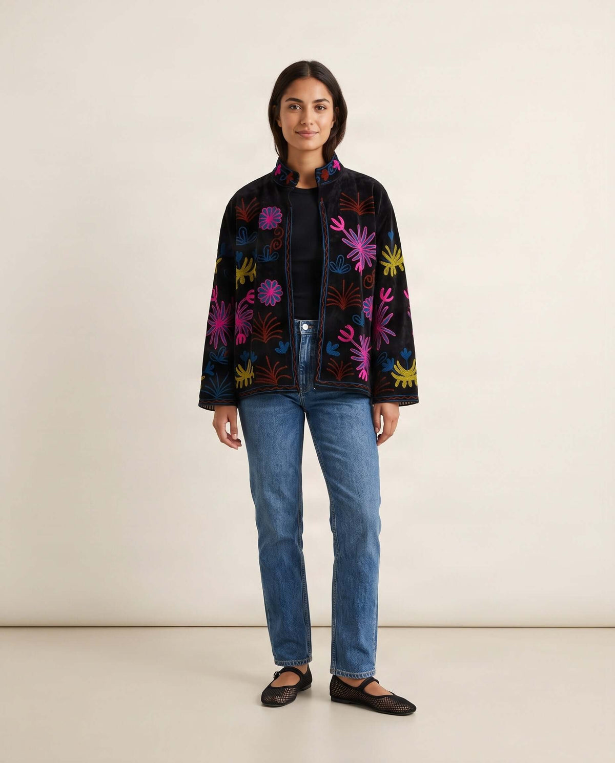 Wendbare bestickte Samtjacke No.3