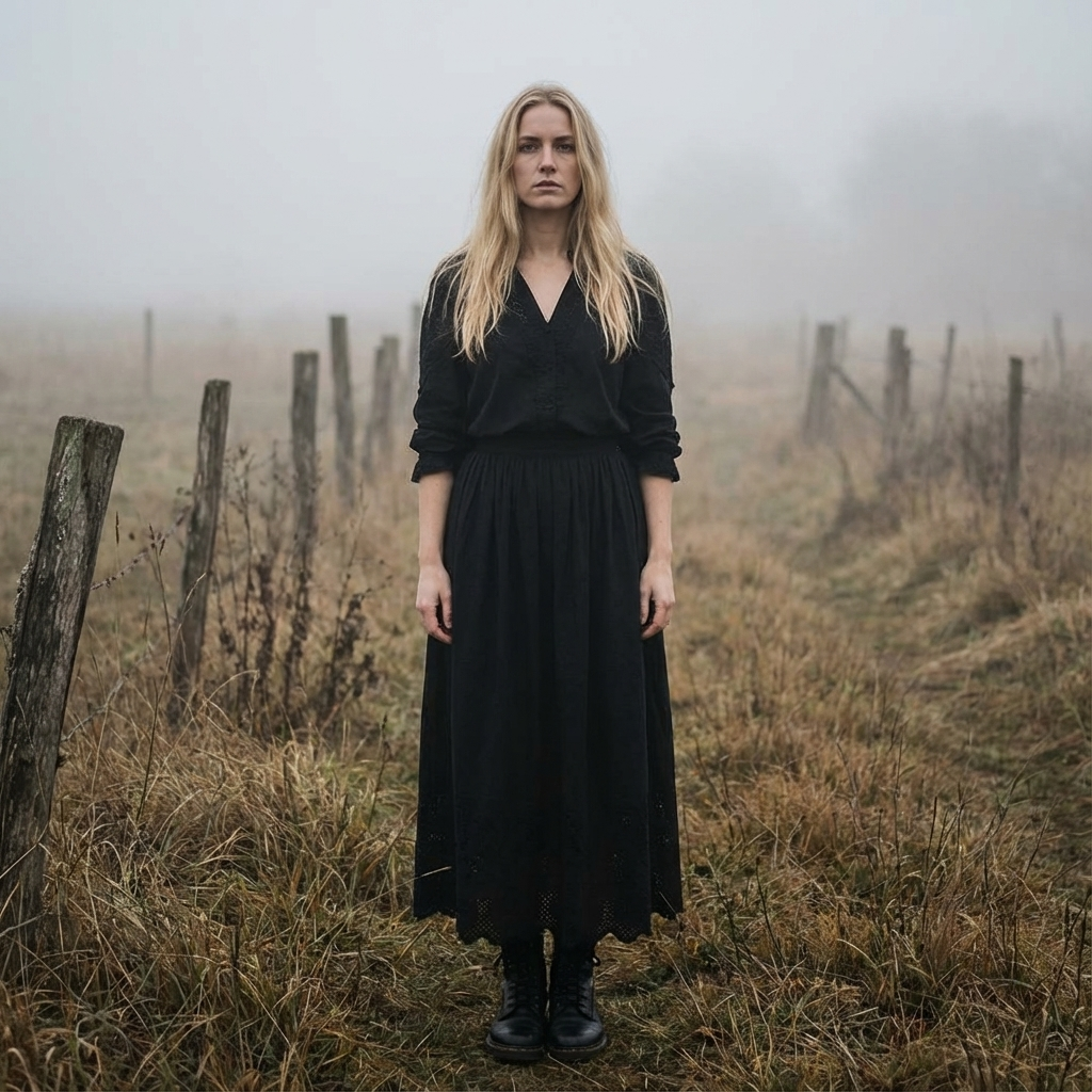 Zoey Baumwollbluse - Schwarz