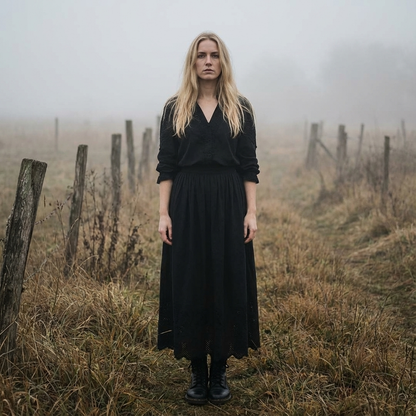 Zoey Baumwollbluse - Schwarz