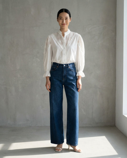 Zoey Baumwollbluse – Weiß