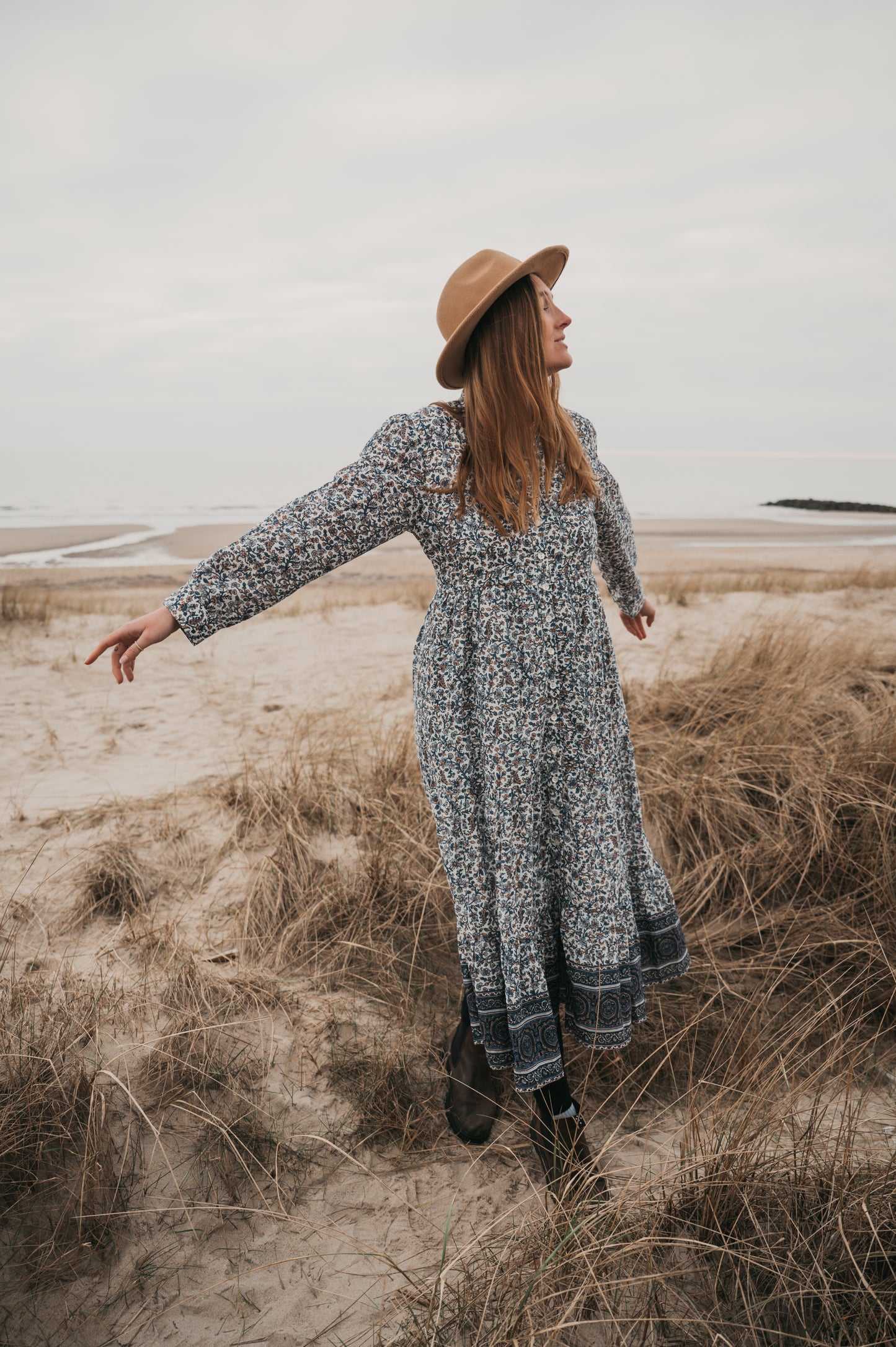 Handblock Print Bianca Maxi Dress