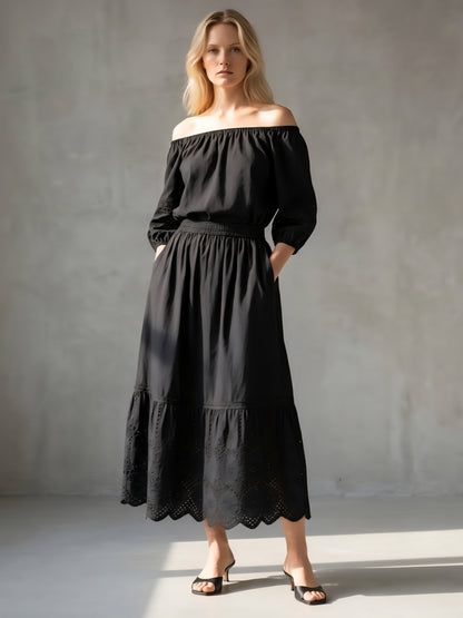 Zoey Baumwollrock - Schwarz