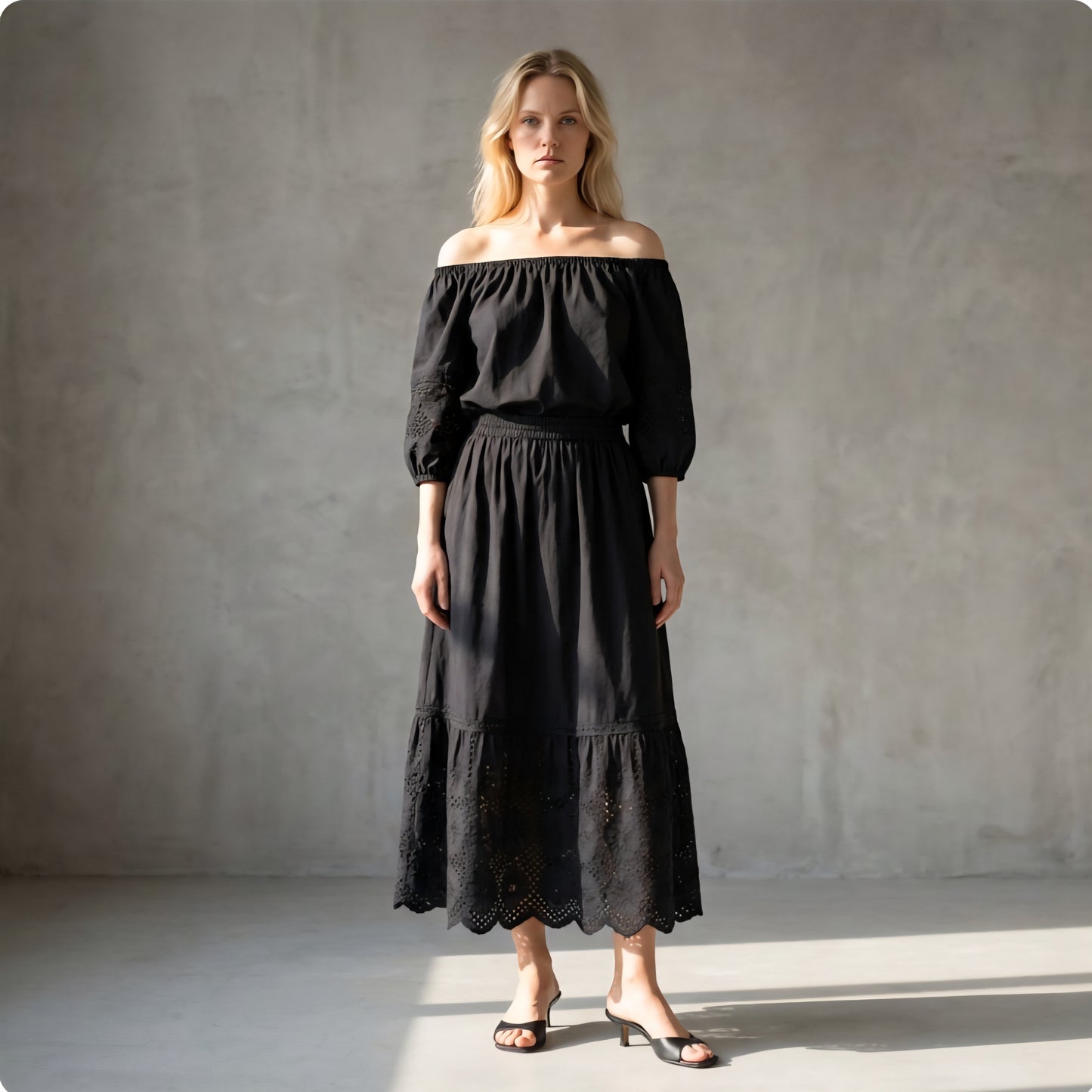 Zoey Baumwollrock - Schwarz