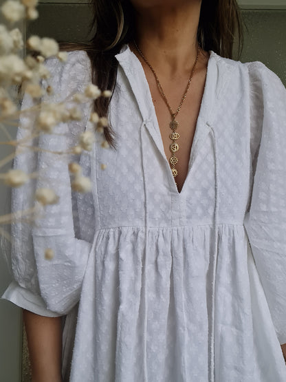 Lucia white midi dress