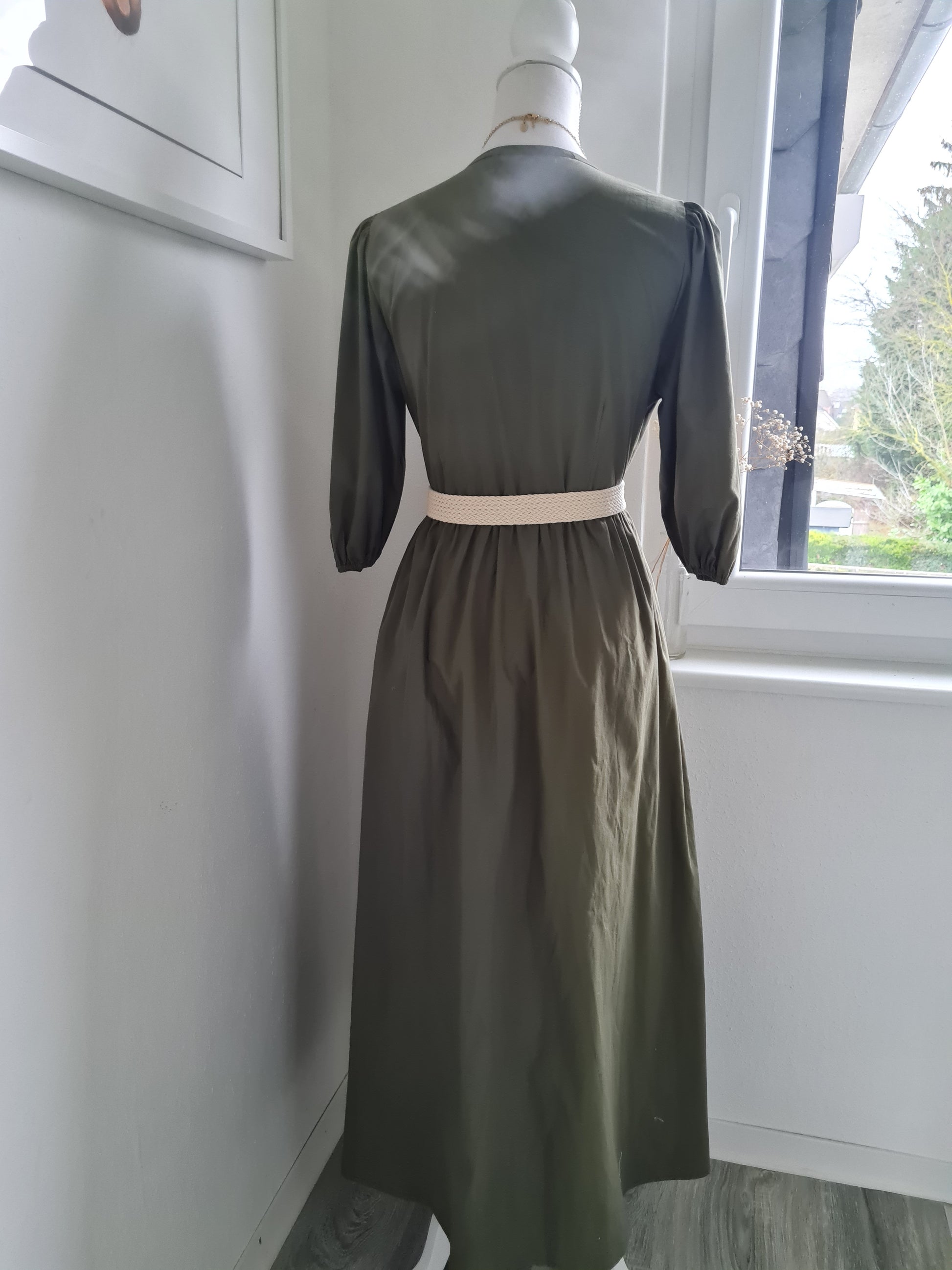 Mira Wickelkleid aus Baumwolle – Olive