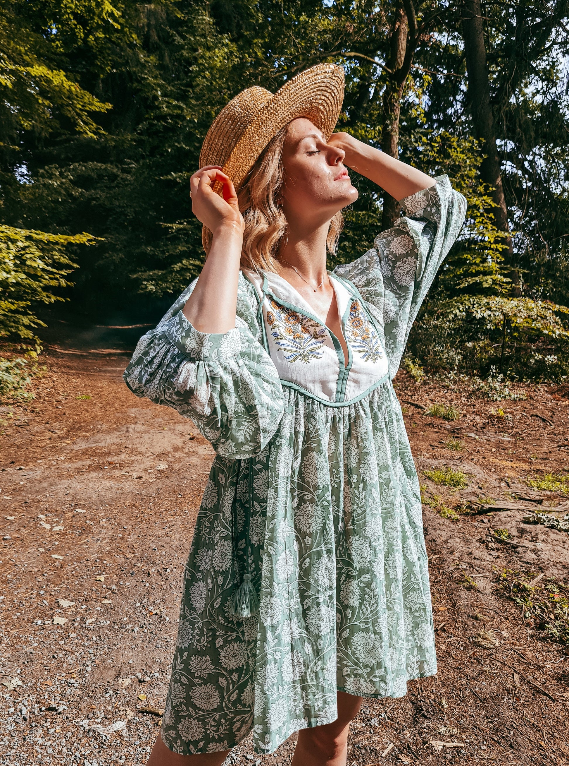 Sommer Baumwolle Boho Mini Kleid